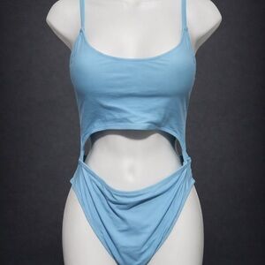 Light Blue Cutout One-Piece Swimsuit